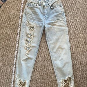 Free People Distressed Light Blue Jeans